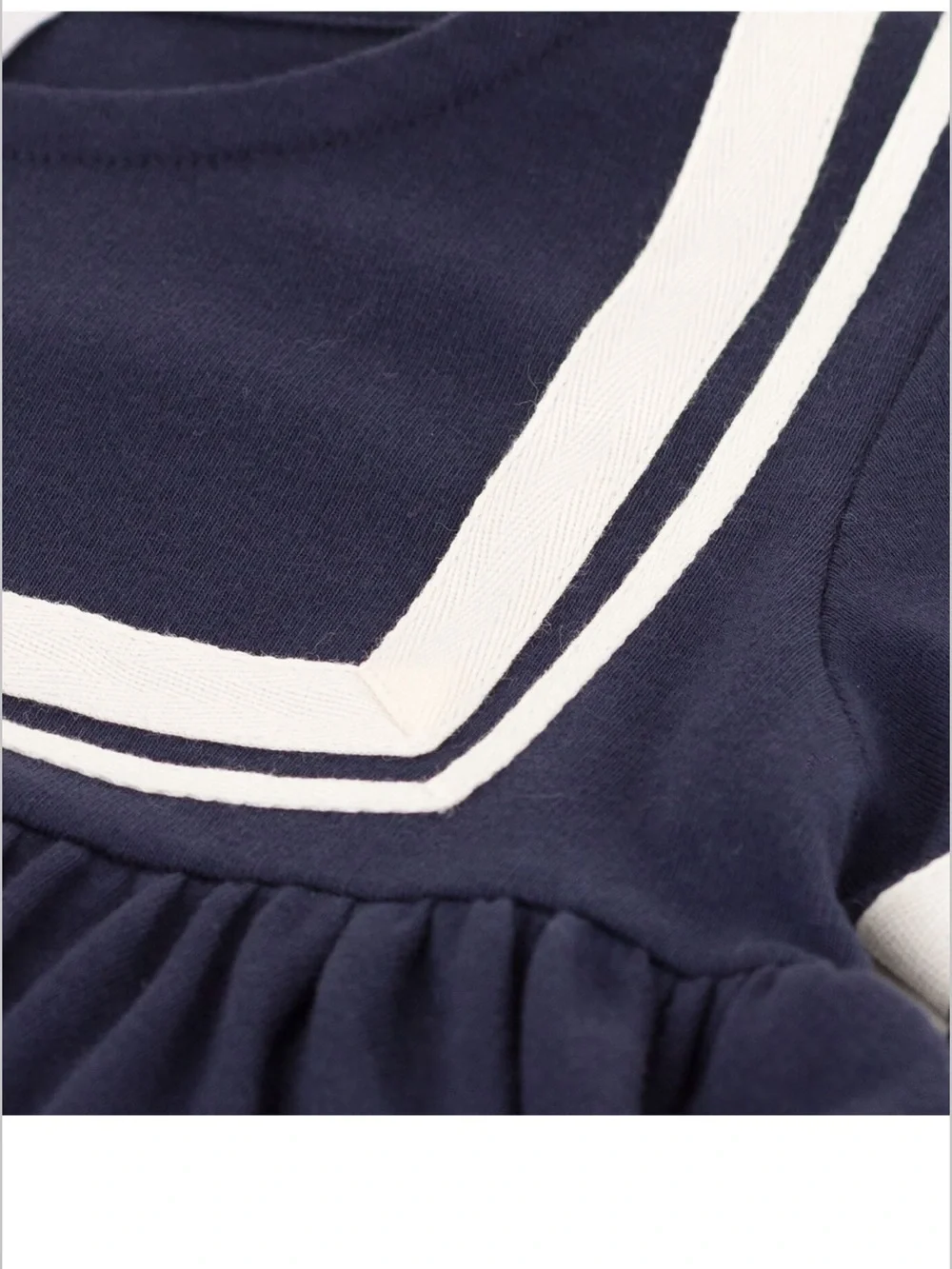 Petit Bateau Navy Dress with White Trim Organic Cotton size 5